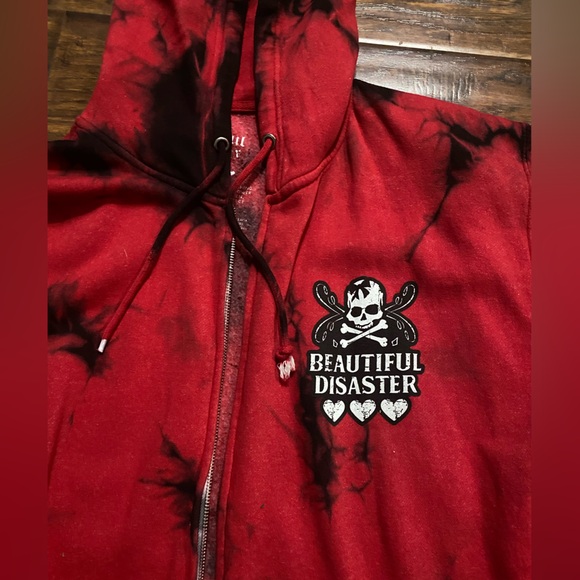 Beautiful Disaster Zip up Hoodie 1X - Picture 5 of 7